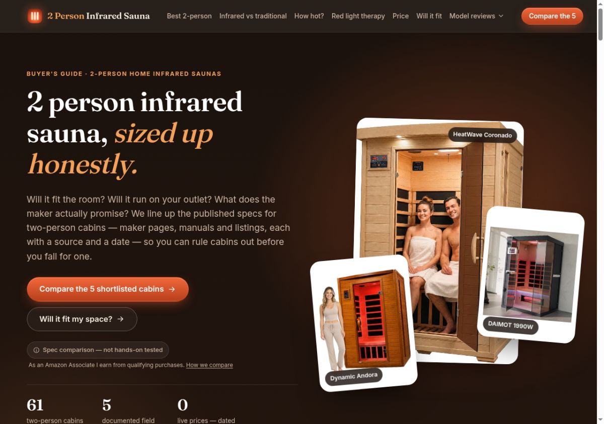 2 Person Infrared Sauna screenshot