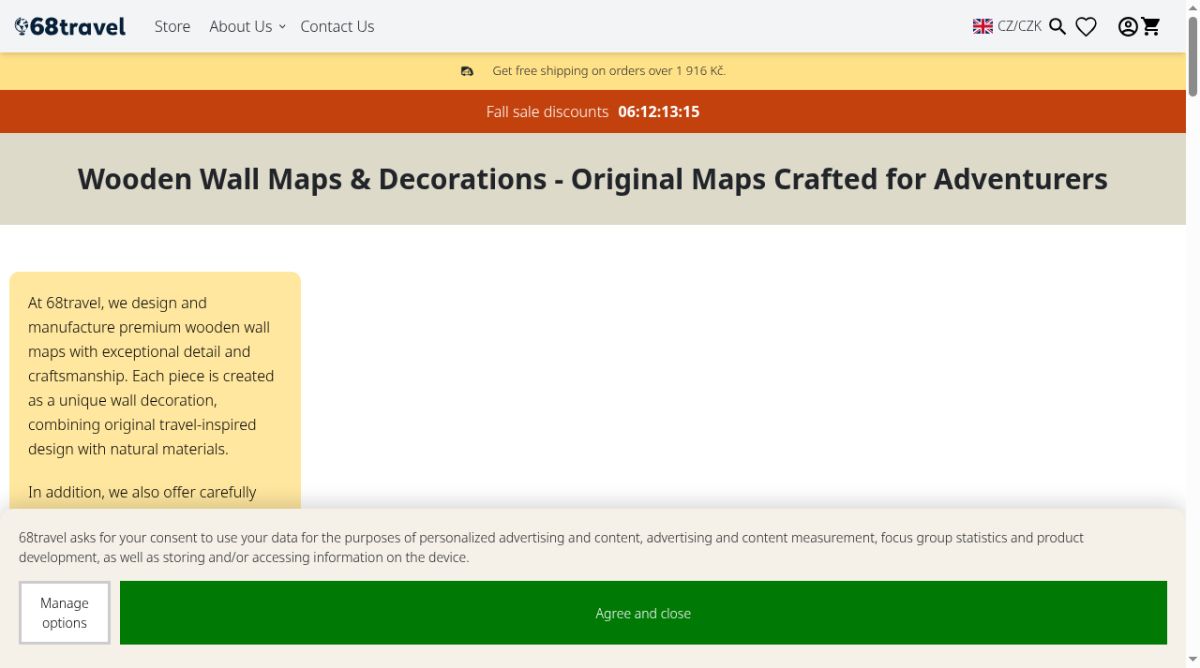 68travel website screenshot
