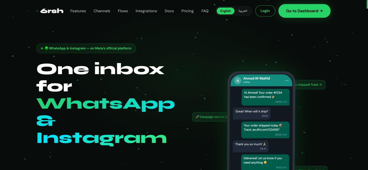 6rsh — WhatsApp & Instagram Business Platform for the GCC screenshot