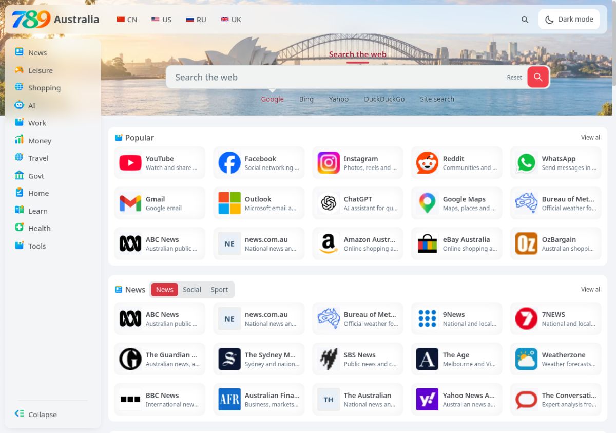 789 Australia website screenshot