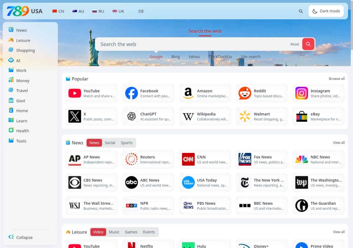 789 USA website screenshot