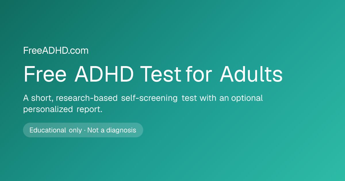 ADHD Test website screenshot