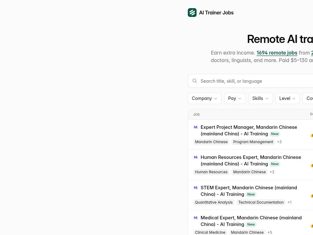 AI Trainer Jobs screenshot