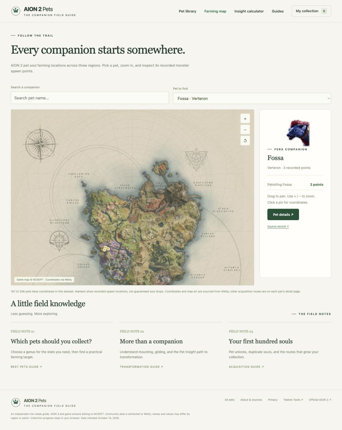 AION 2 Pets (aion2pets.app) website screenshot