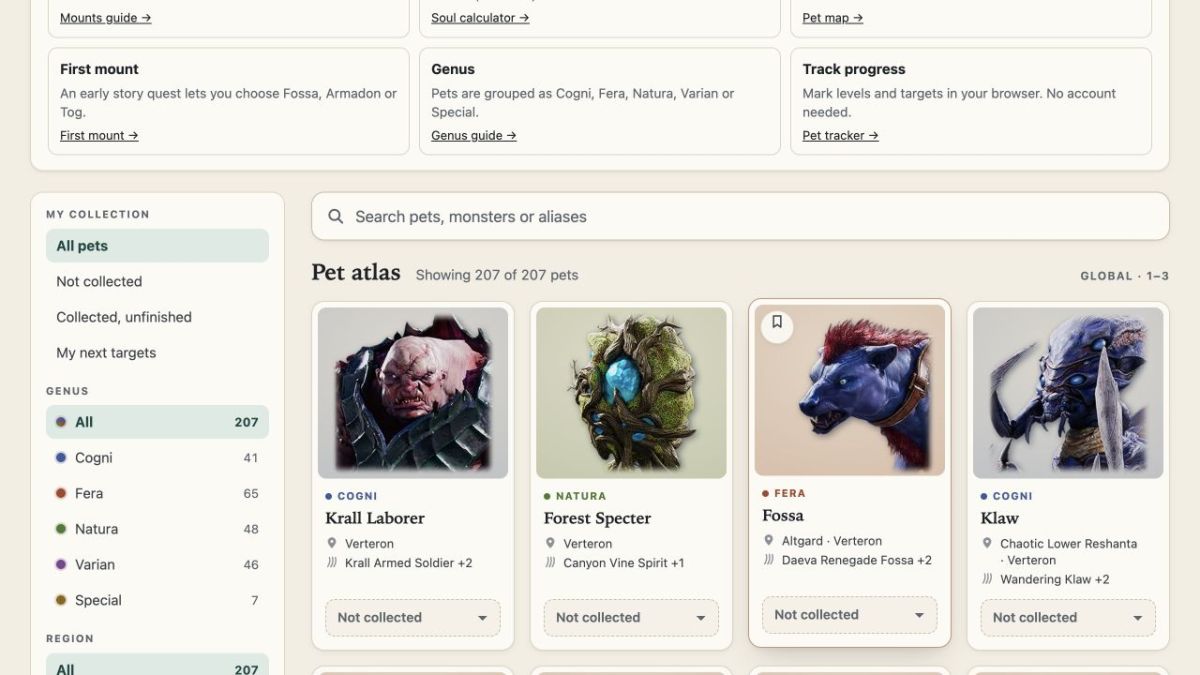AION2Pets.org website screenshot
