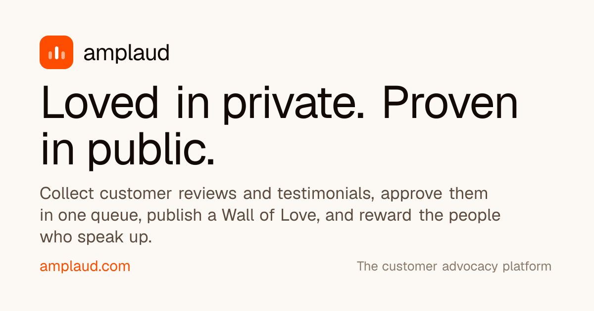 Amplaud: collect, approve and publish customer proof screenshot