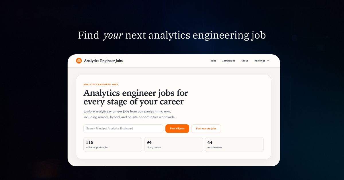 Analytics Engineer Jobs screenshot