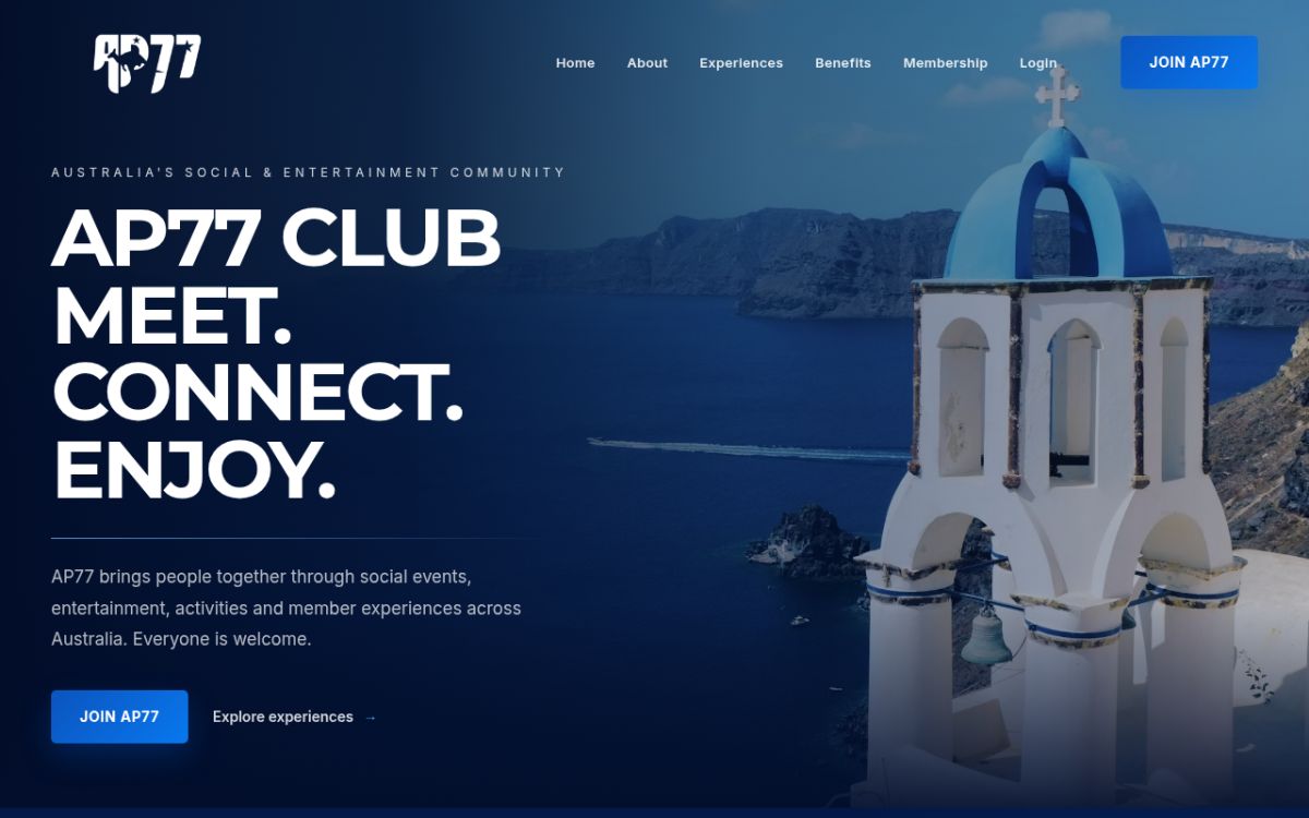 AP77 Club website screenshot
