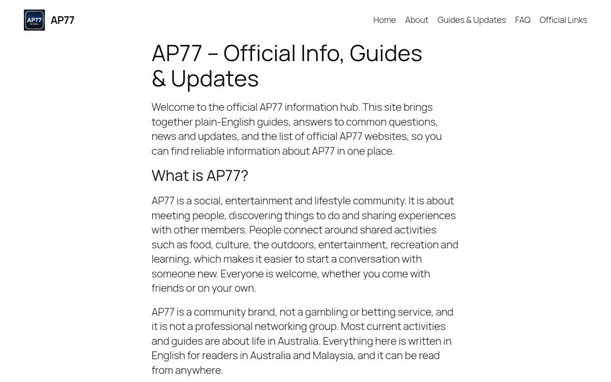 AP77 Info Hub screenshot