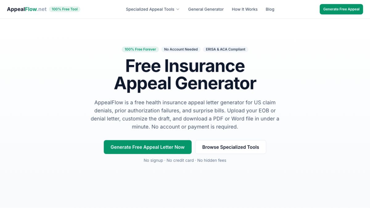 Appeal Flow website screenshot