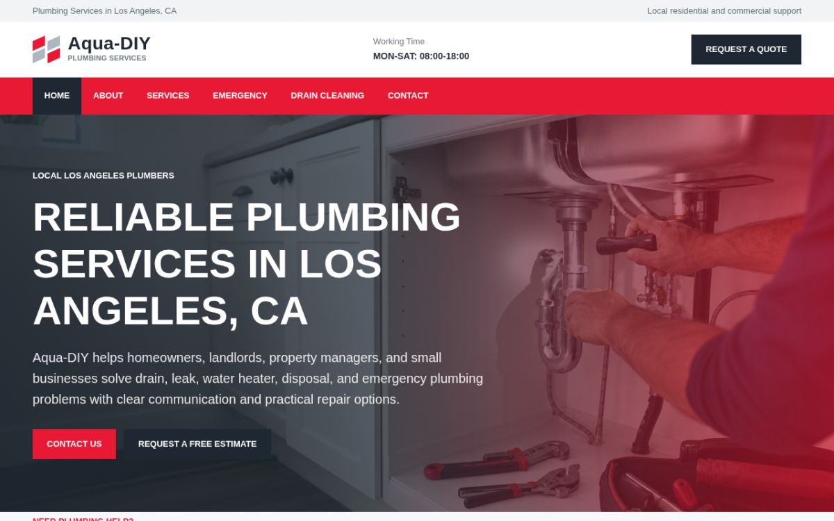 Aqua DIY website screenshot