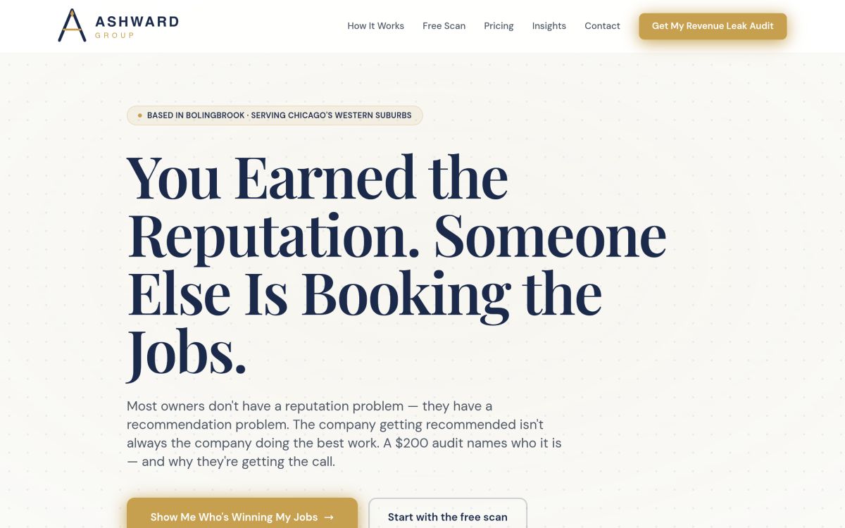 Ashward Group — Revenue Leak Audit ($200 live) website screenshot