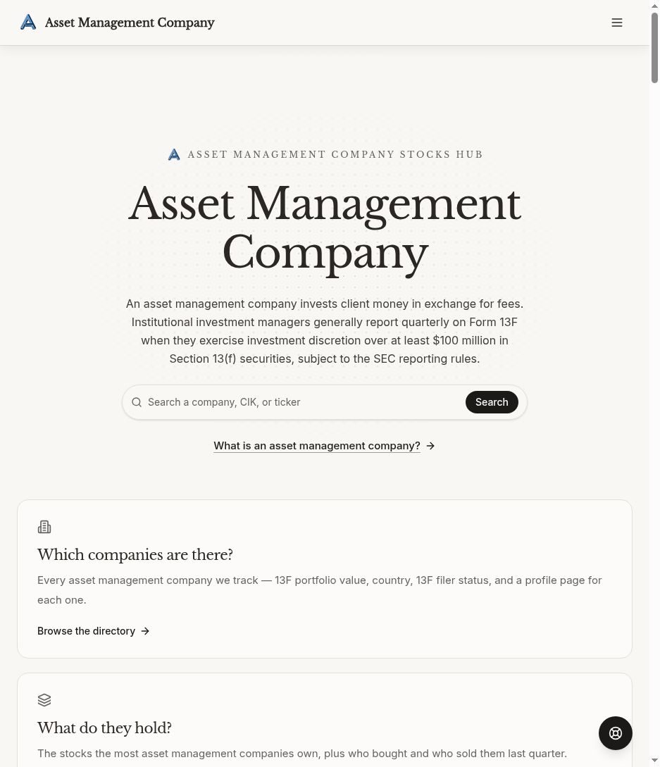 Asset Management Company Stocks Hub screenshot