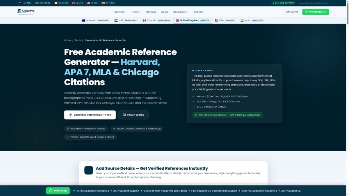 AssignPro Solution website screenshot