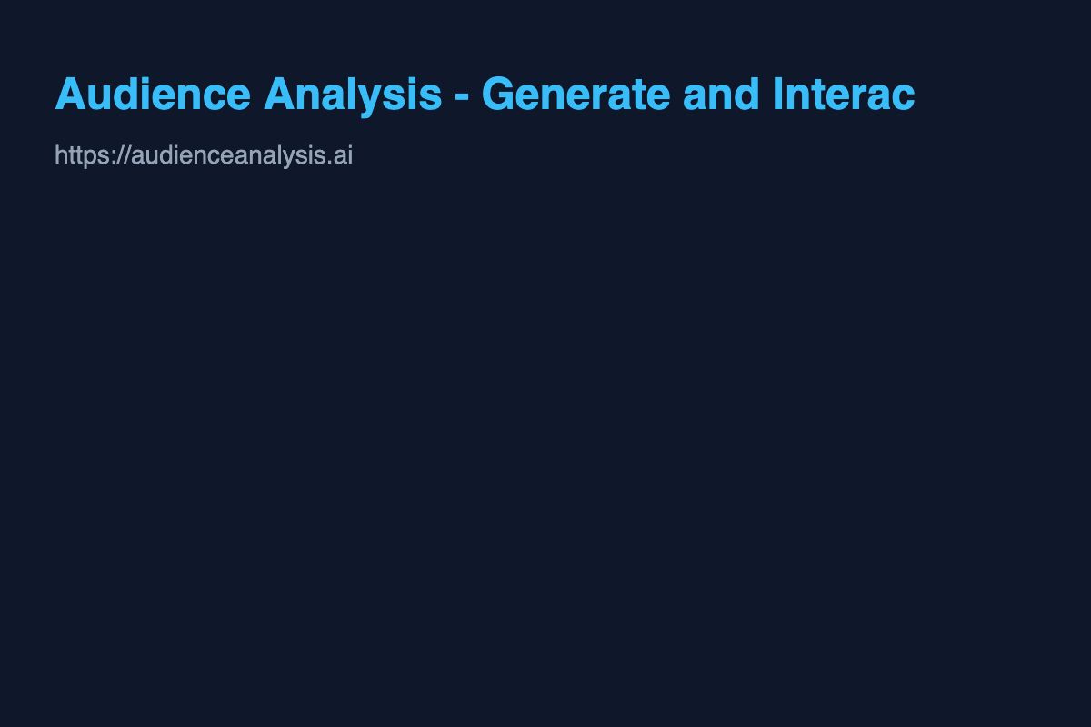 Audience Analysis - Generate and Interact with Target Audiences screenshot