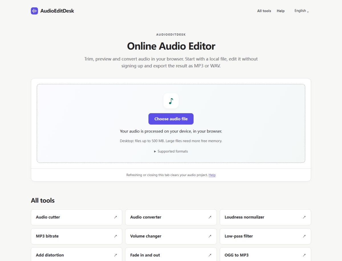 AudioEditDesk screenshot
