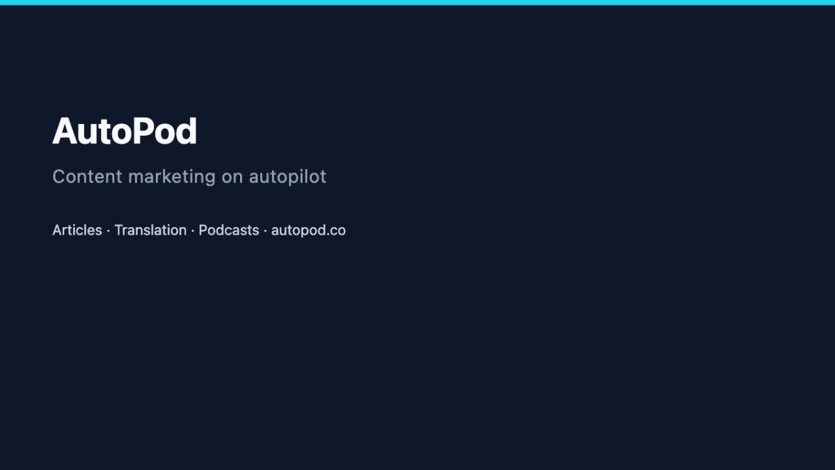AutoPod — Content Marketing on Autopilot screenshot