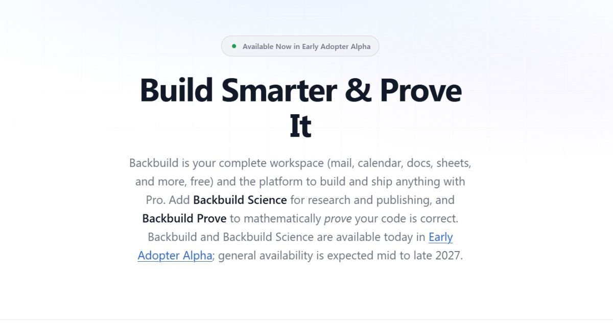 Backbuild website screenshot