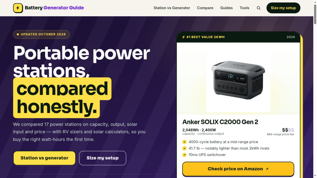Battery Generator Guide screenshot