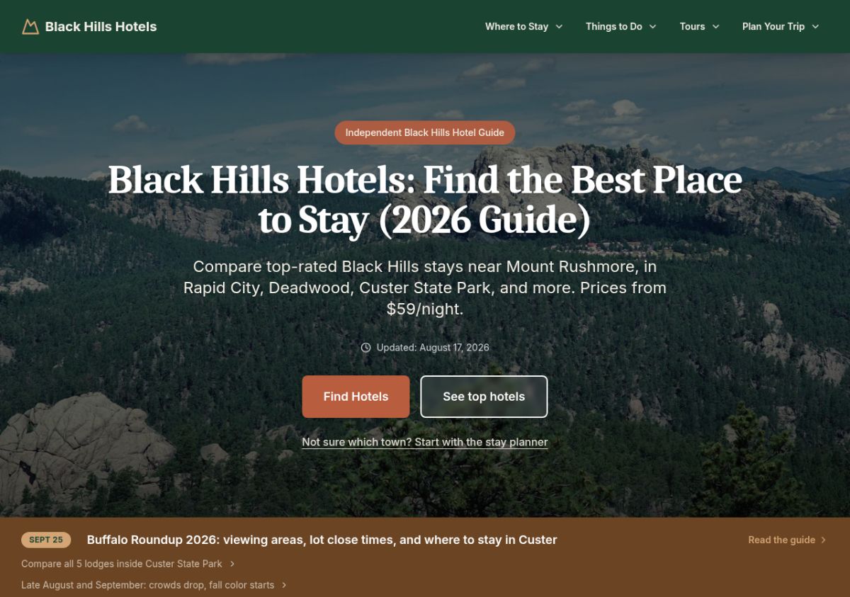 Black Hills Hotels screenshot