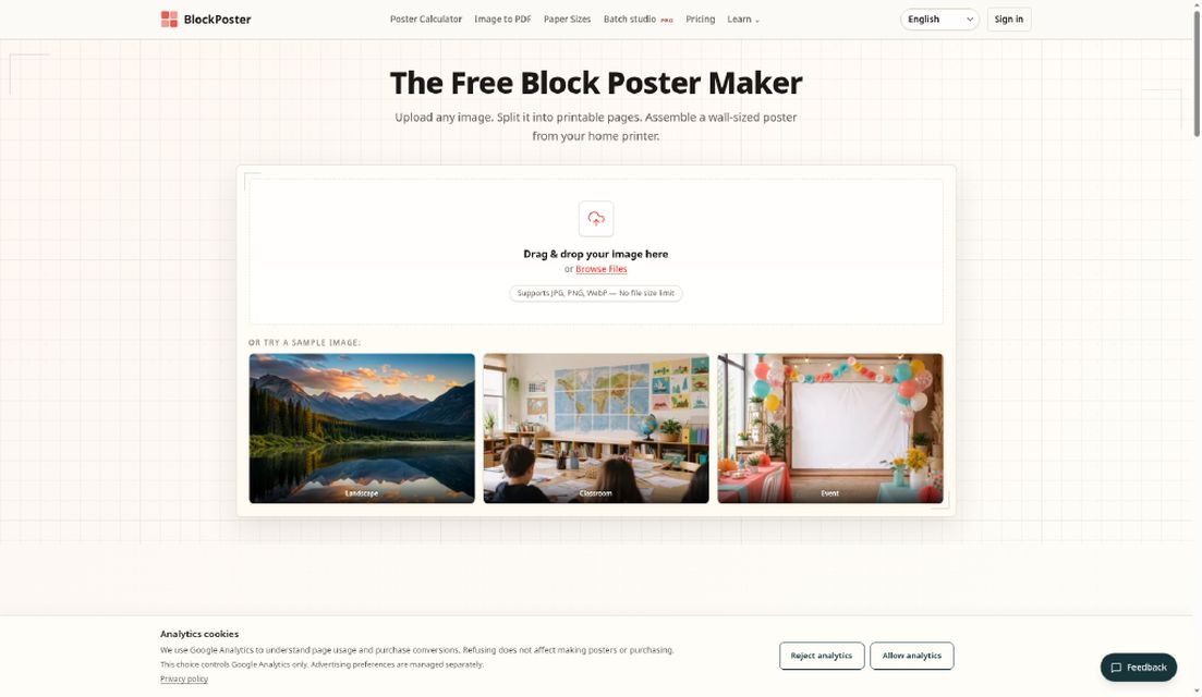 Block Poster website screenshot