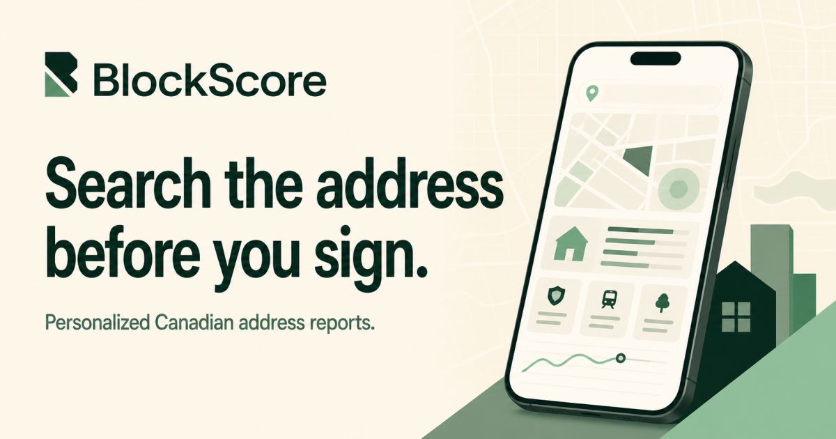 BlockScore — Canadian address reports for renters website screenshot