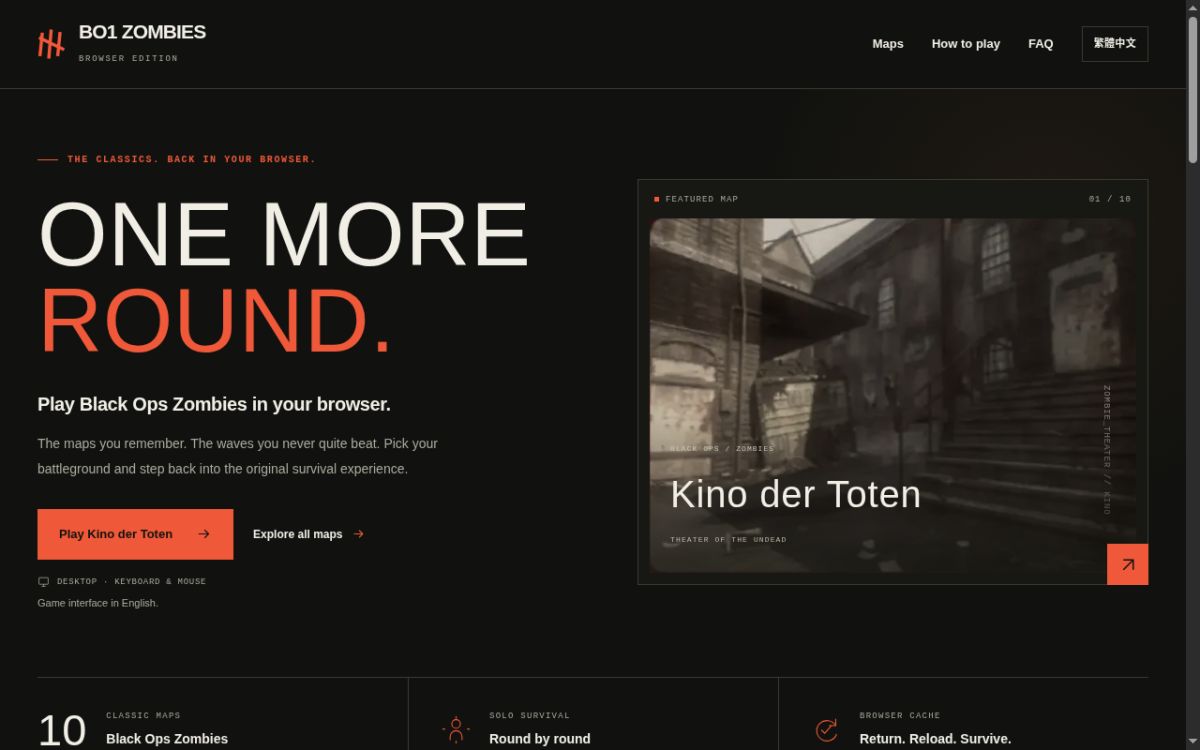 BO1 Zombies website screenshot