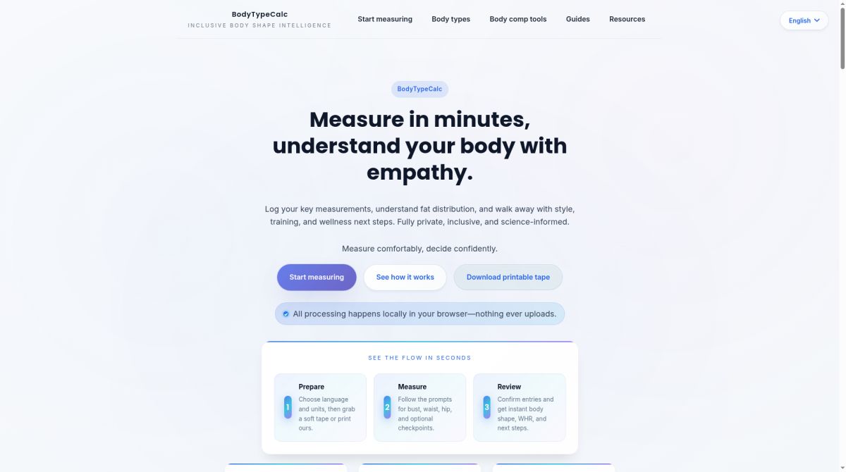 BodyTypeCalc website screenshot