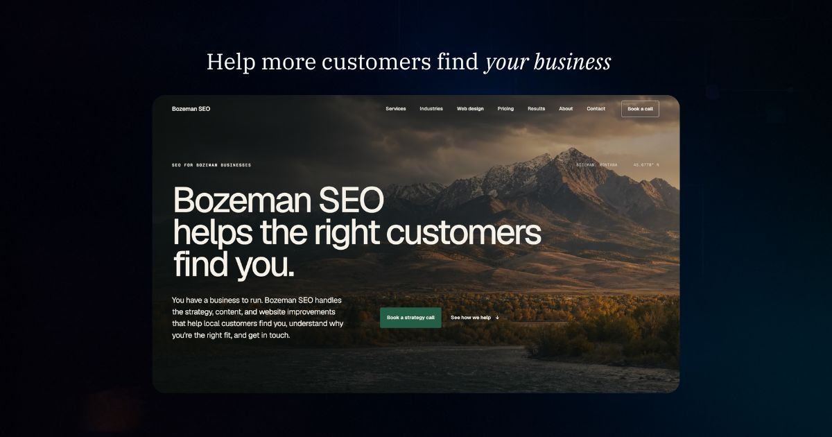 Bozeman SEO website screenshot