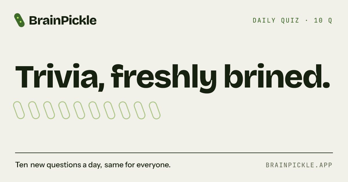 BrainPickle — Tough Daily Trivia &amp; Quizzes website screenshot