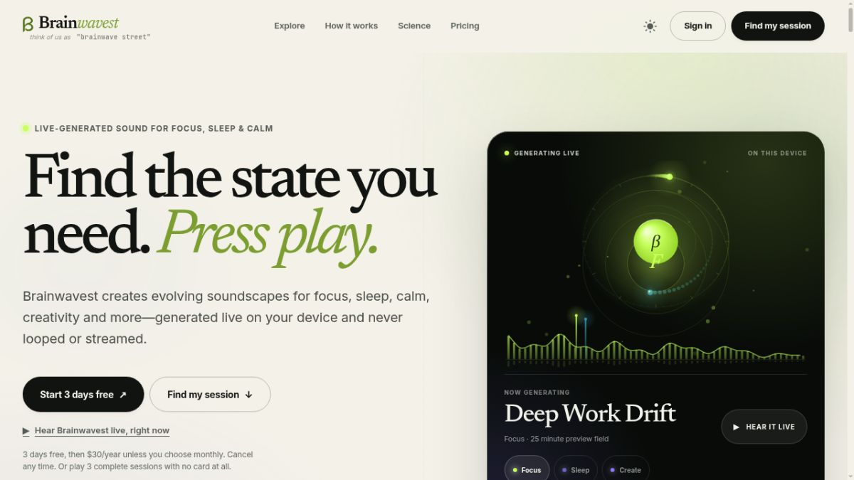 Brainwavest screenshot