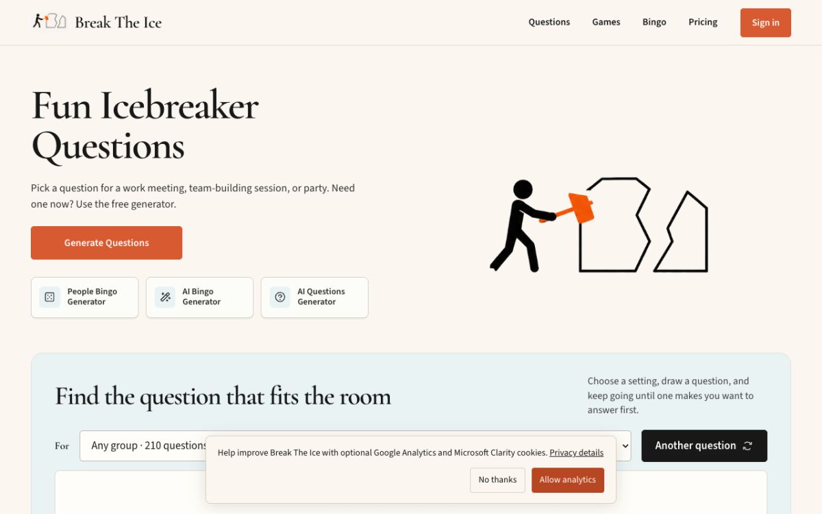 Break The Ice website screenshot