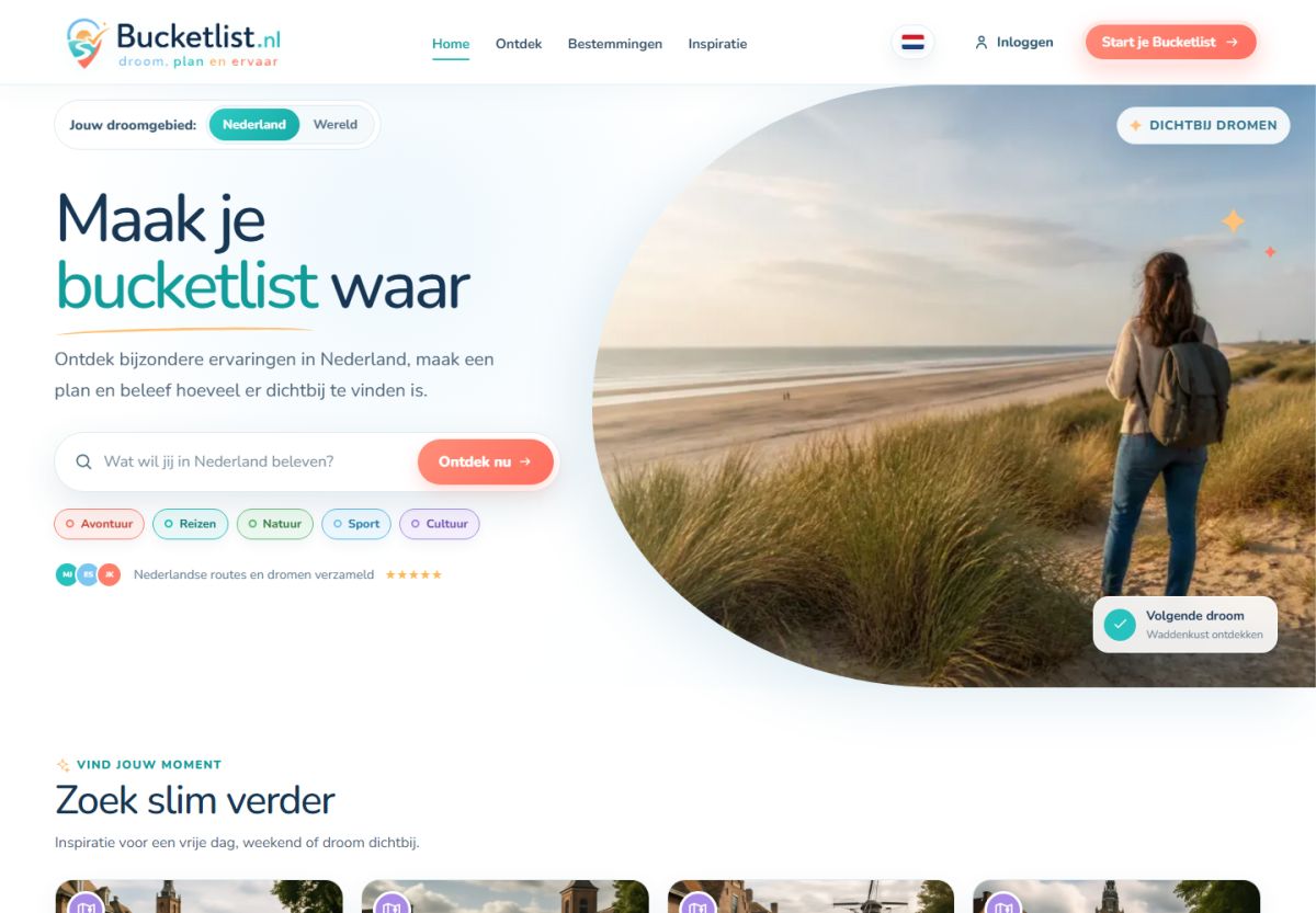 Bucketlist.nl screenshot