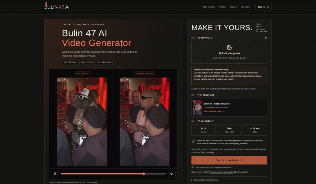 Bulin 47 AI Video Generator screenshot