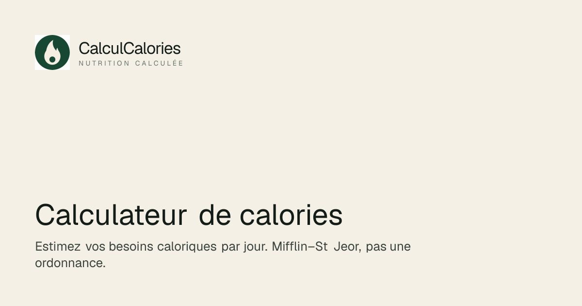 Calcul Calories website screenshot