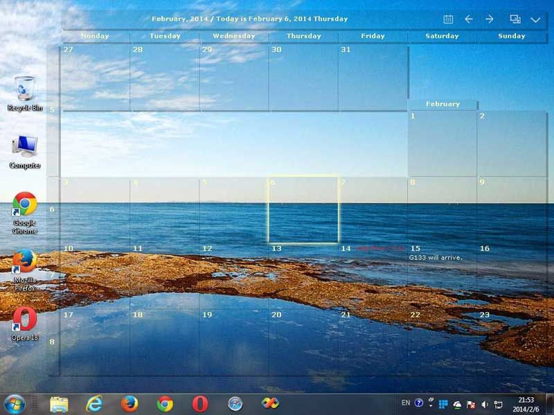 CalendarTask screenshot