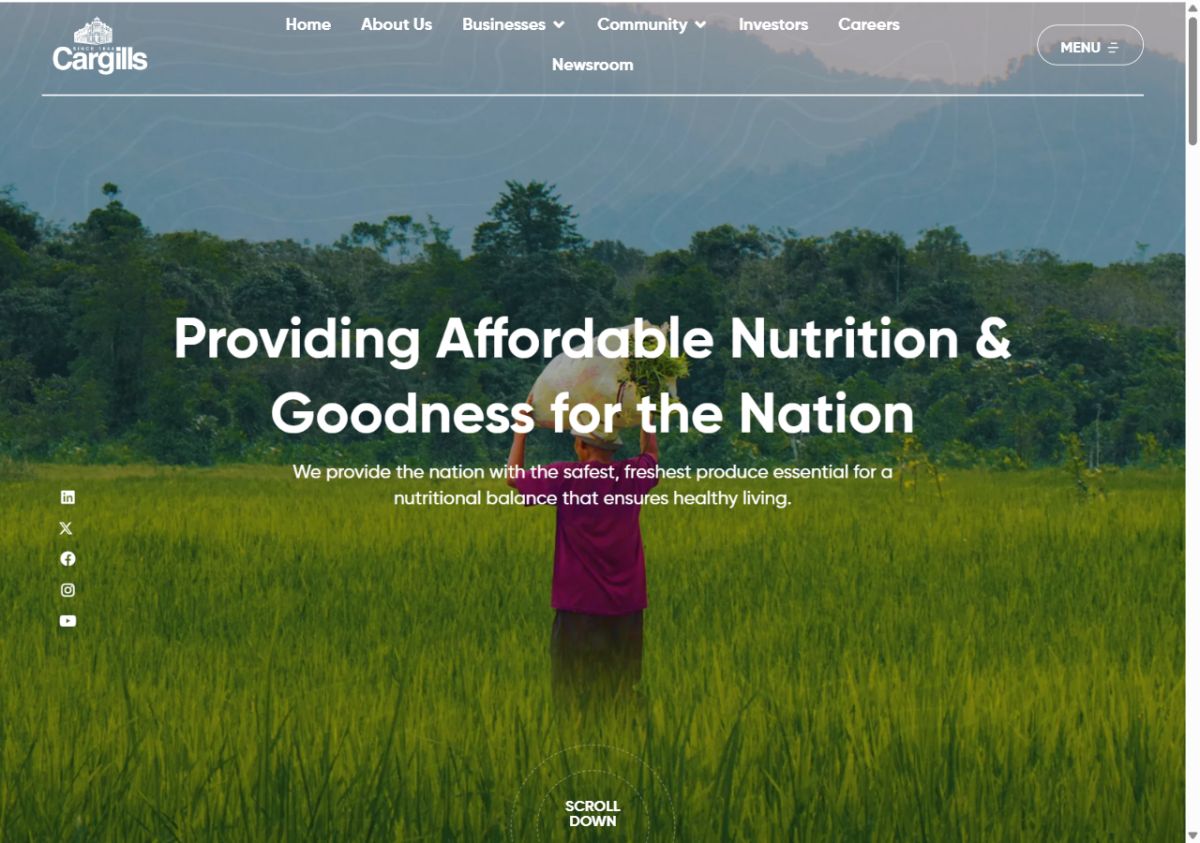 Cargills (Ceylon) PLC website screenshot