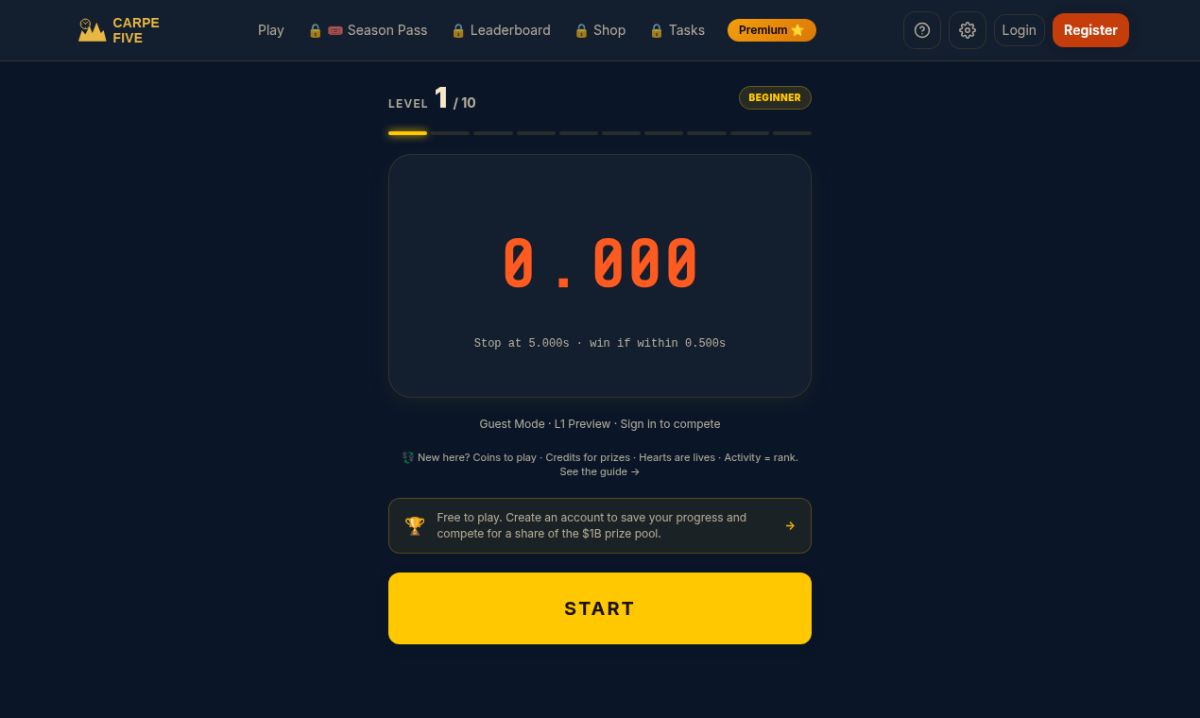 Carpe Five website screenshot