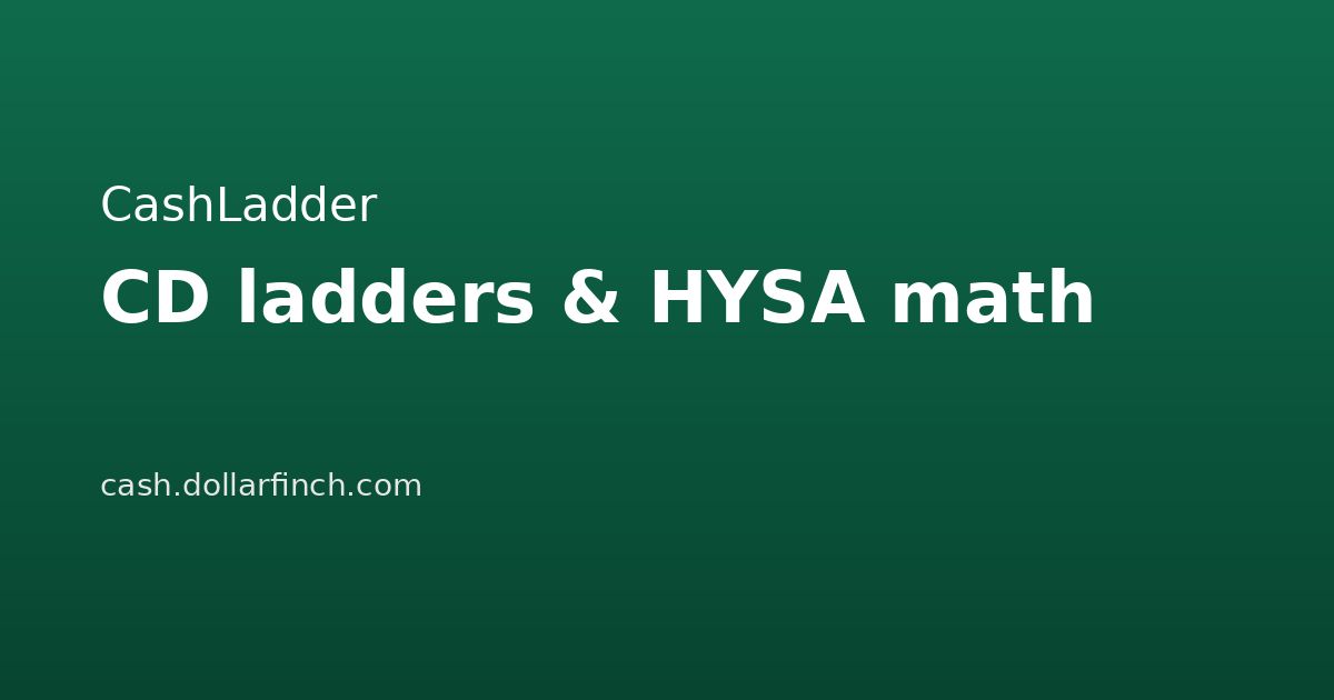 CD Ladder & HYSA Tools screenshot