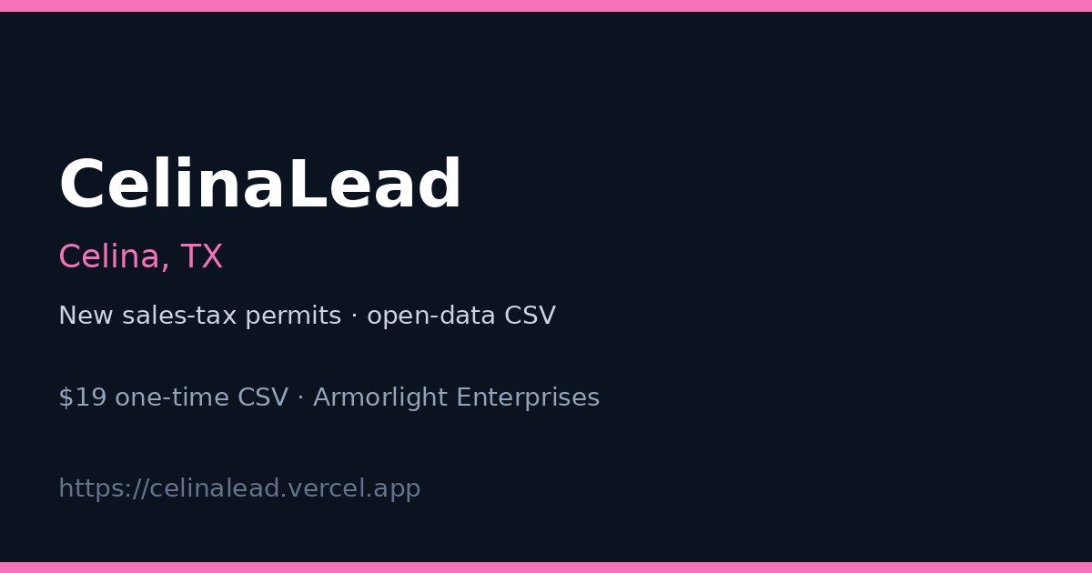 CelinaLead website screenshot