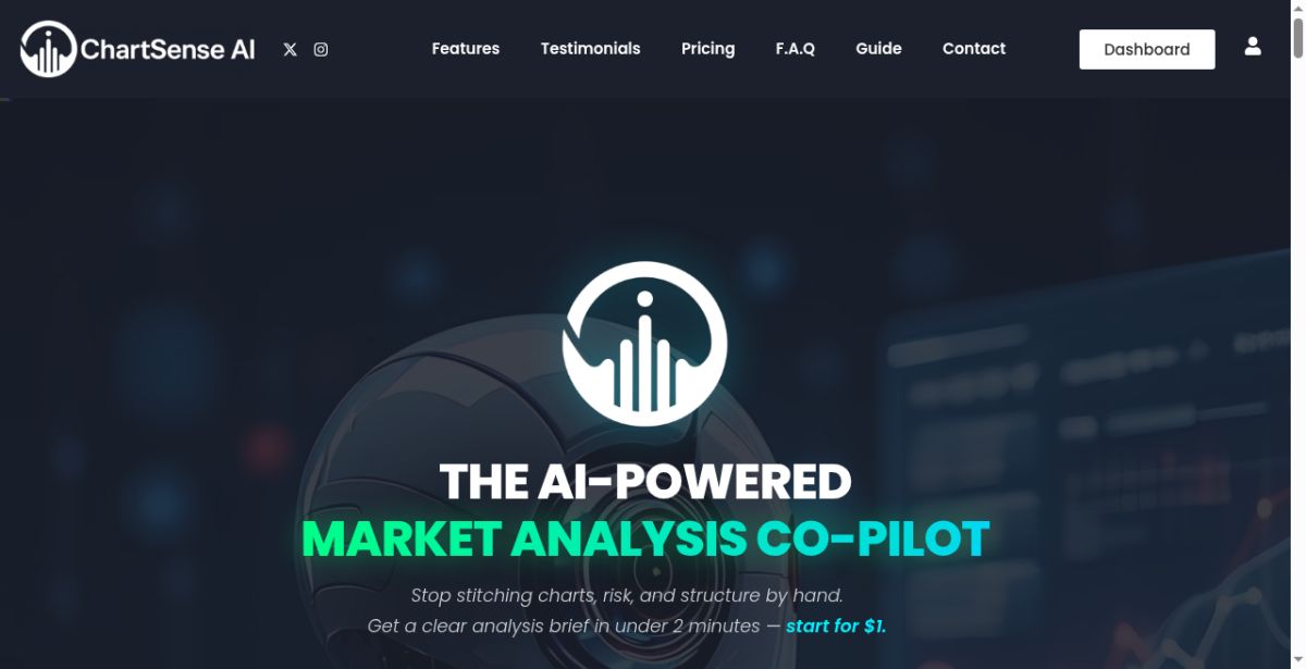ChartSense AI website screenshot