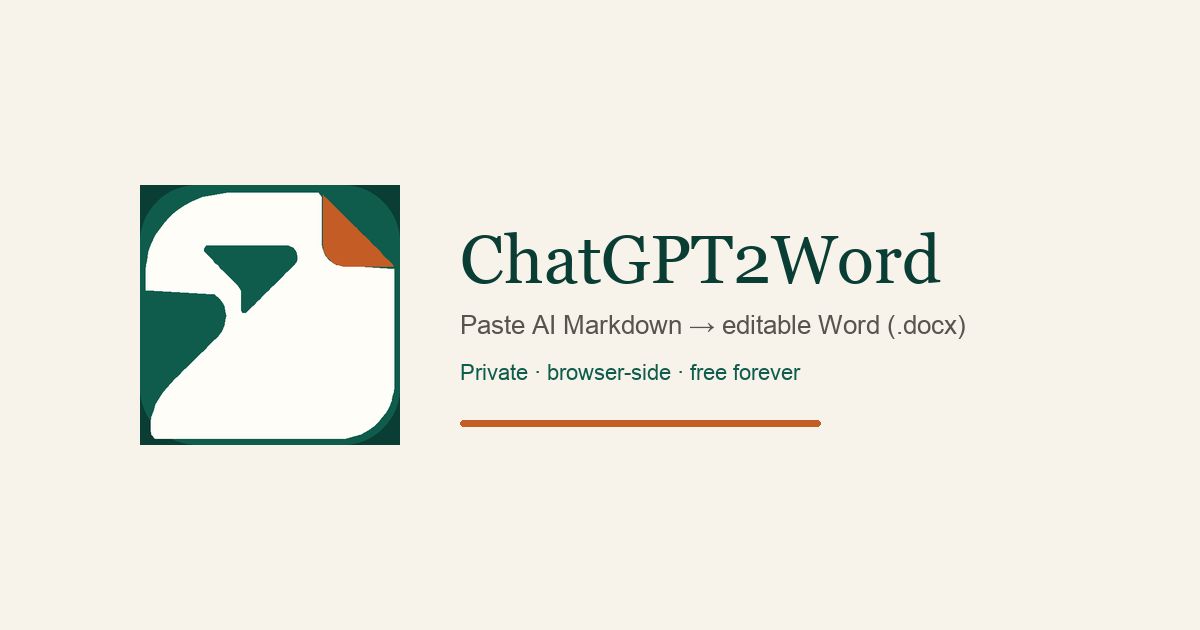 ChatGPT to Word website screenshot