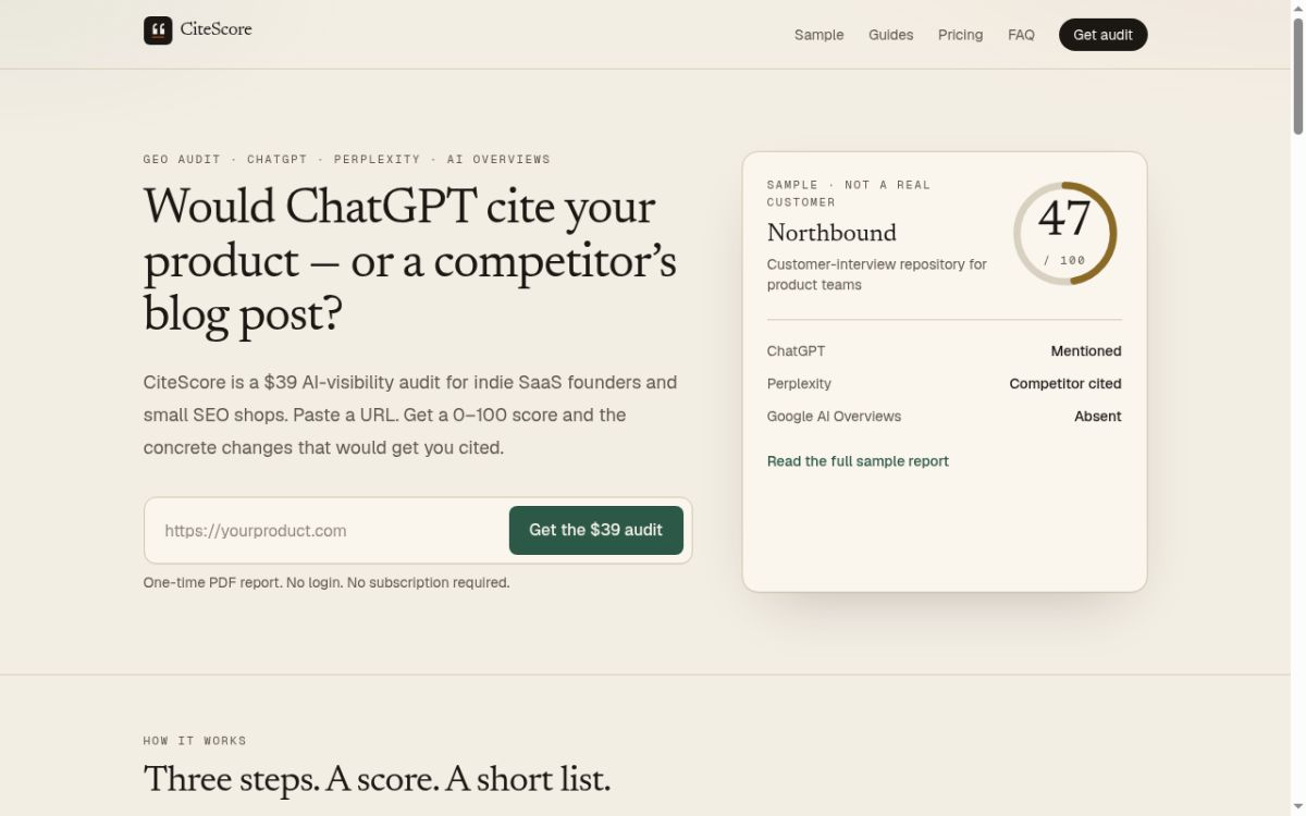 CiteScore website screenshot