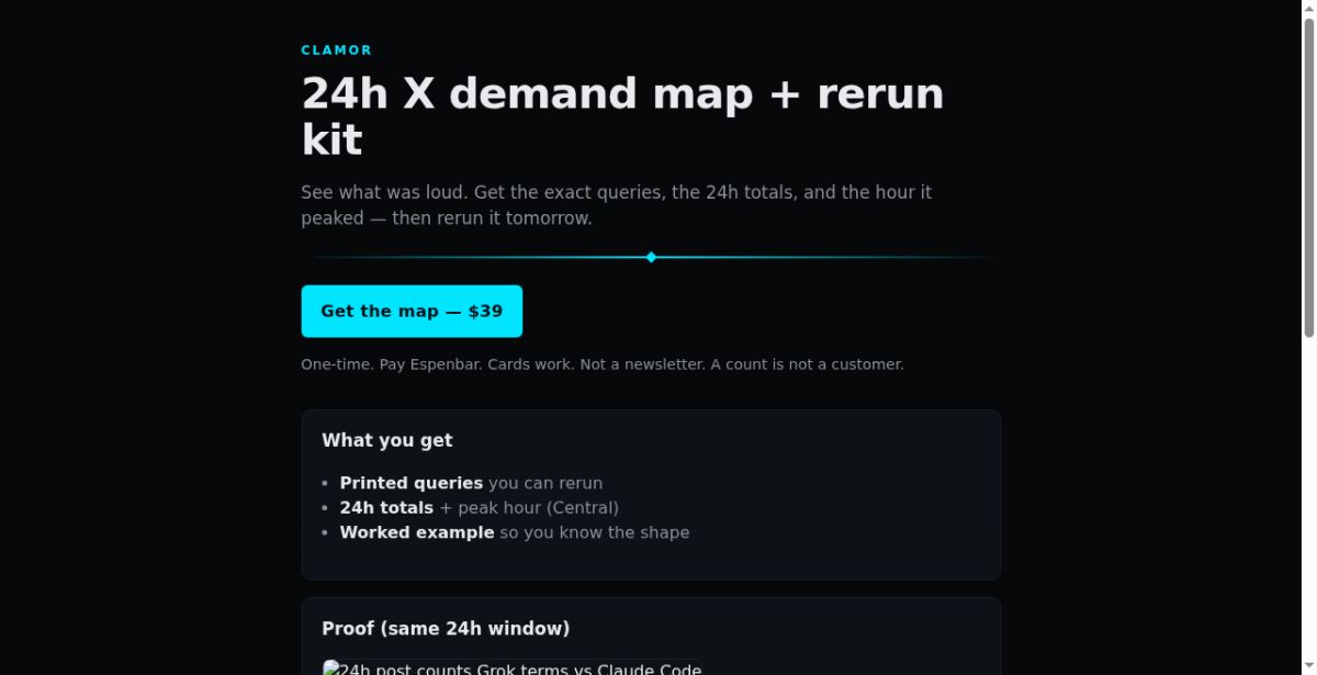 Clamor website screenshot