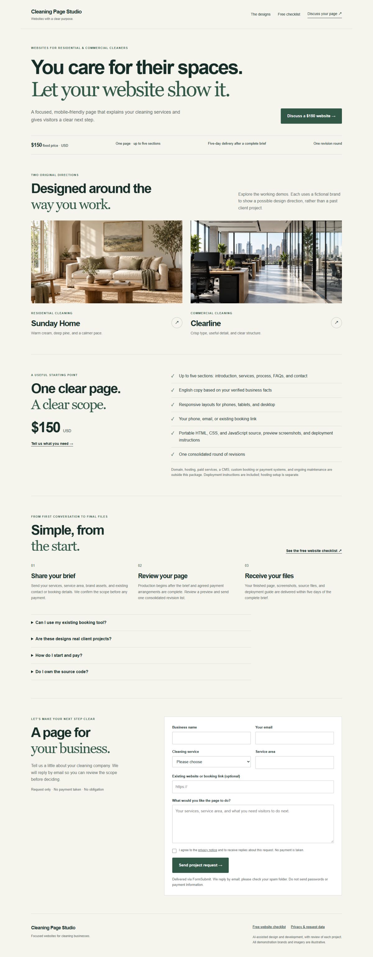 Cleaning Page Studio screenshot