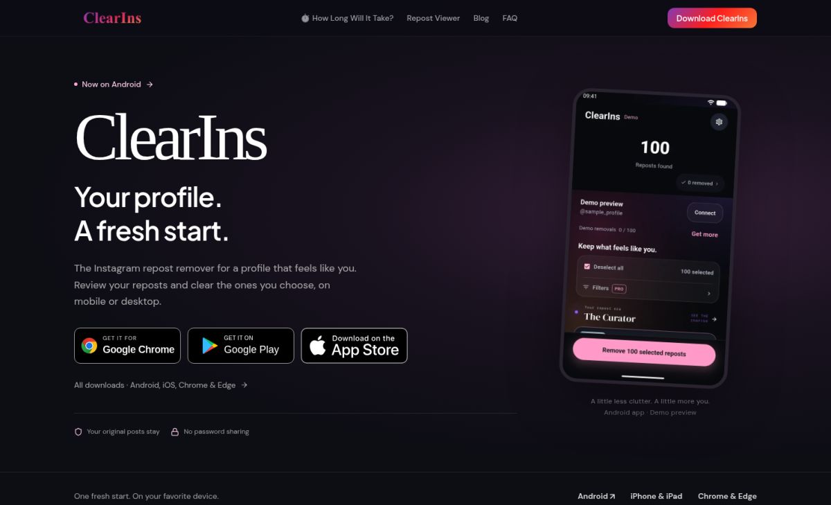 ClearIns screenshot