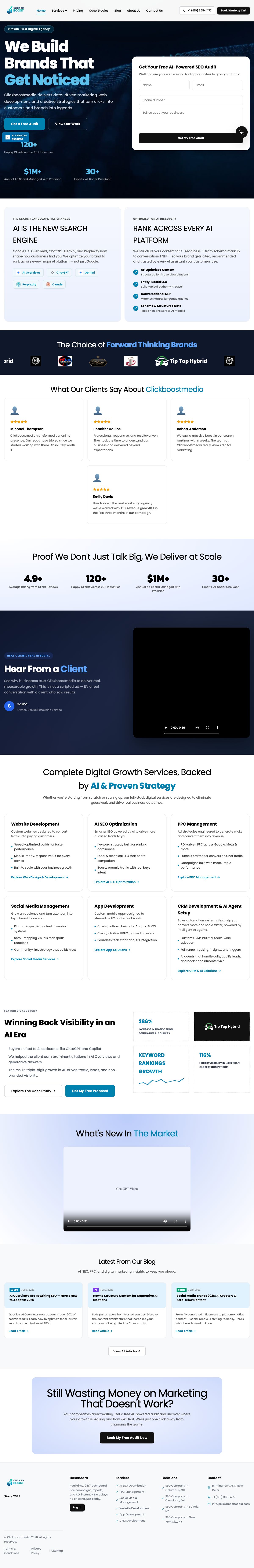 Clickboostmedia website screenshot
