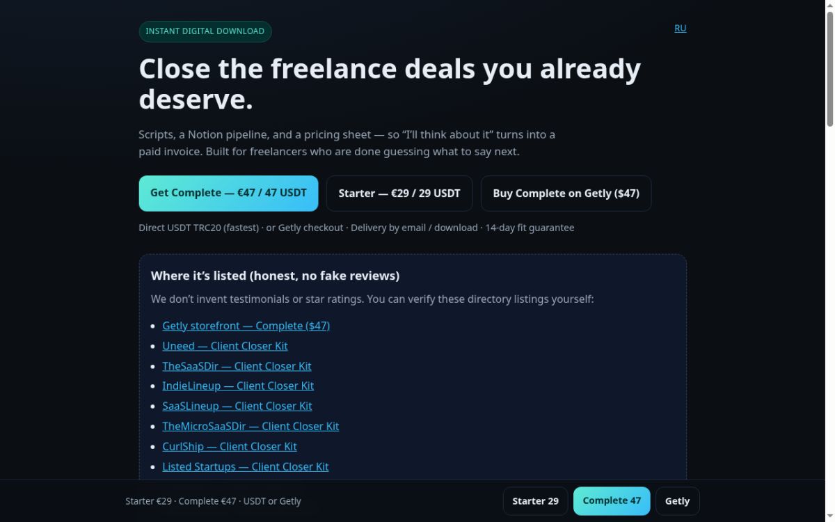 Client Closer Kit screenshot
