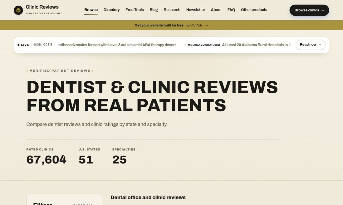 Clinic Reviews screenshot
