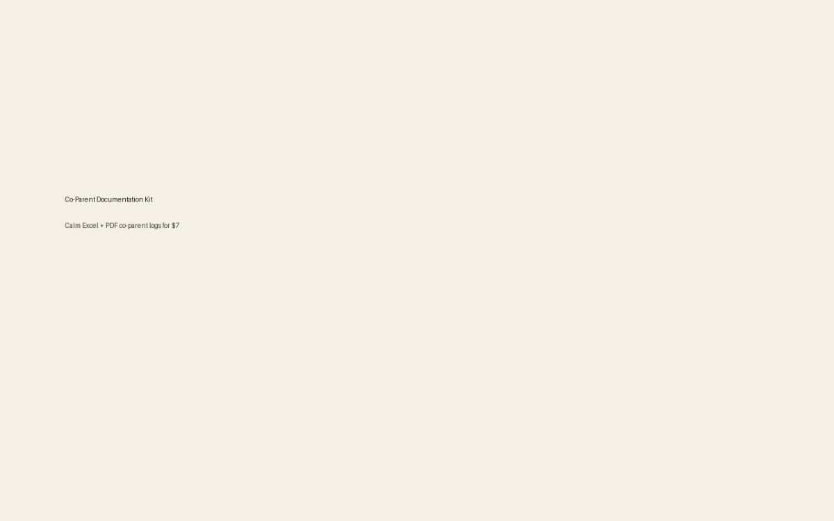 Co-Parent Documentation Kit screenshot